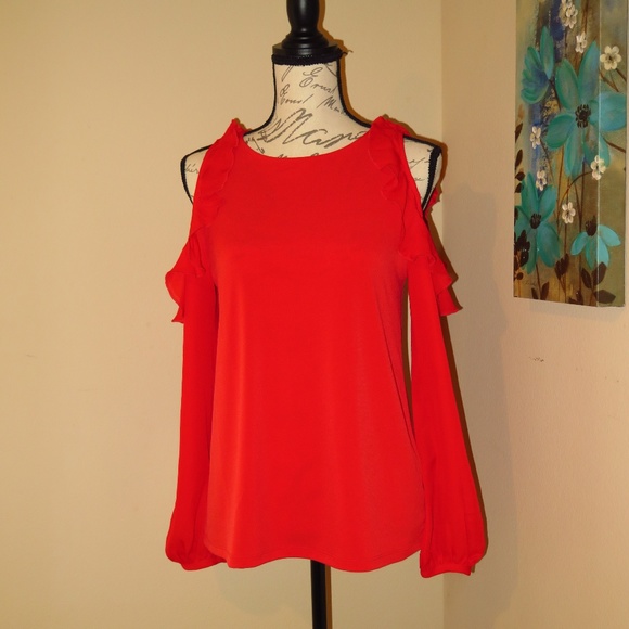Halogen Tops - Halogen ☆ NWT Cold Shoulder Long Sleeve Red Small